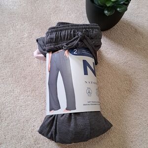 New! Natori Lounge Pants Size Medium Pink Grey PJ Pants Casual Neutral Relaxed